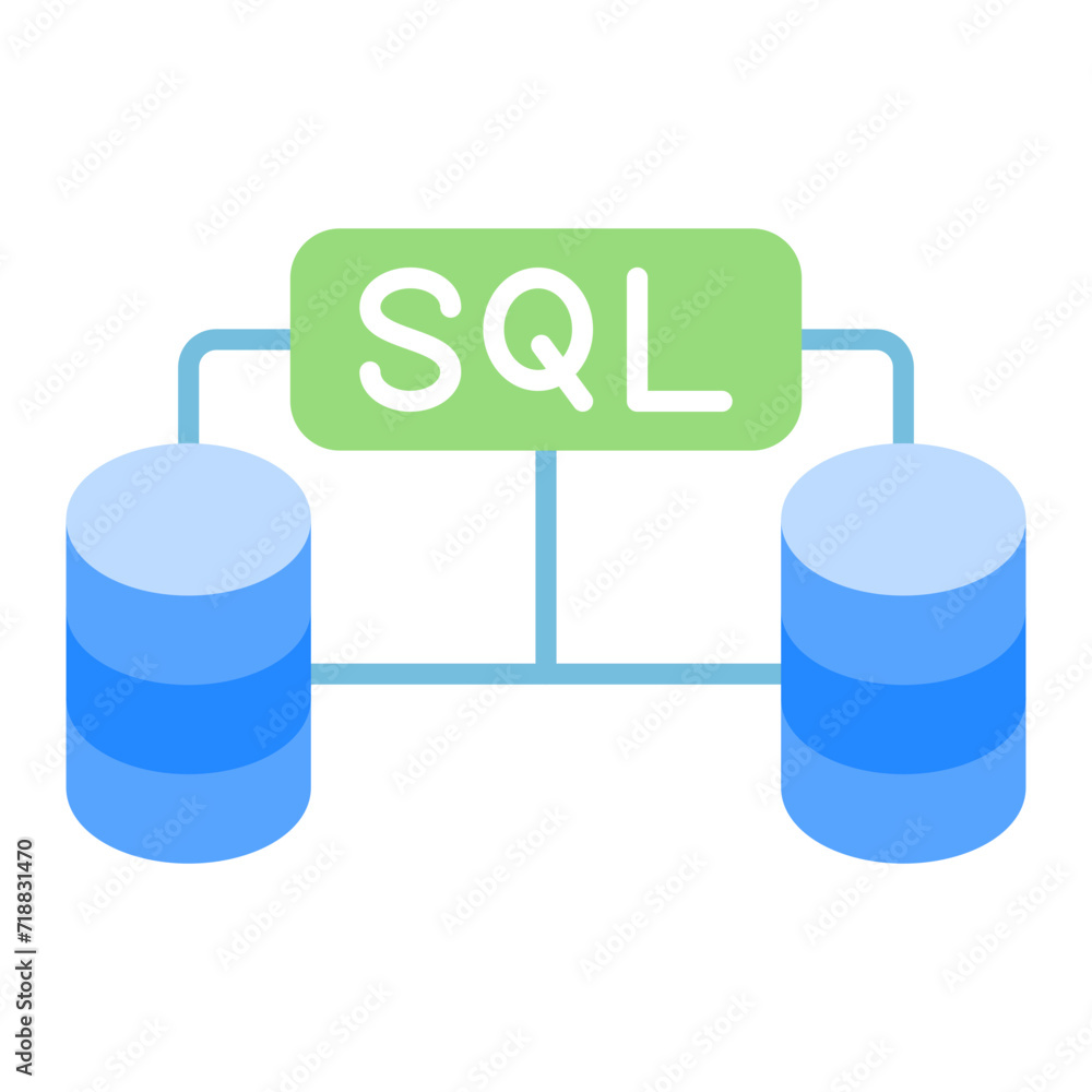 Poster sql databases icon vector image. can be used for web hosting.