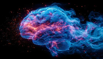 Fotobehang Neural Networks: A Visual Exploration of the Human Brain Generative AI © graphic