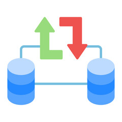 Database Transfer icon vector image. Can be used for Web Hosting.