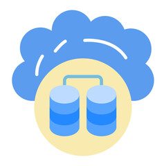 Cloud Database icon vector image. Can be used for Web Hosting.
