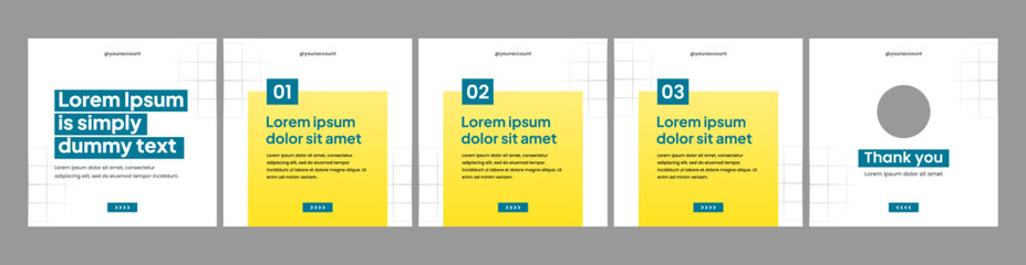 modern carousel slide templates for social media posts © Rozin