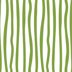 Seamless pattern with green wavy lines