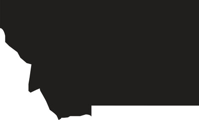  Map of Montana white background. USA state, vector map with contour.