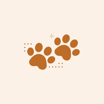 Dog paw print. Paw icon. Vector illustration.