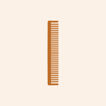 recommend clip art: A plastic comb for styling and combing hair flat vector icon for apps and websites