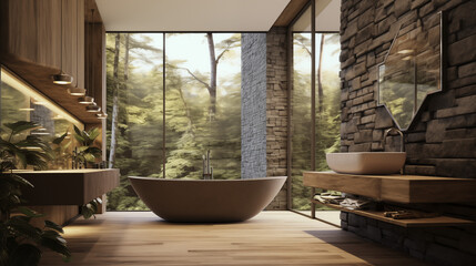 Bathroom design nature inside architecture 