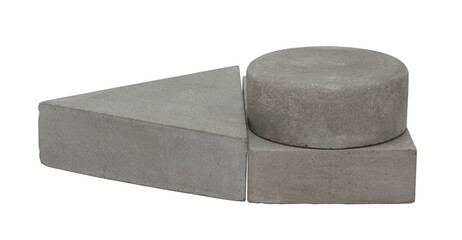 Concrete template podium pedestal for show cosmetic or skin care products display on transparent background ,png file