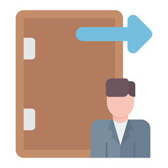 Exit Interview icon vector image. Can be used for Recruitment Agency.