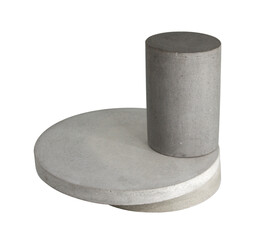 Concrete template podium pedestal for show cosmetic or skin care products display on transparent background ,png file