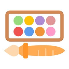 Watercolors icon vector image. Can be used for Creativity.