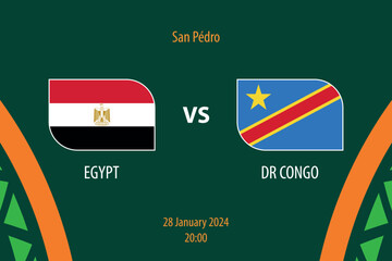 Egypt vs DR Congo soccer scoreboard broadcast template for africa 2023