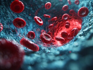 Fototapeta premium Blood Vessel Illustration: A Visualization of Blood Circulation in the Human Body Generative AI