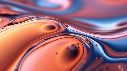 The close up of a glossy liquid surface with a soft focus. Generative AI AIG30. generative AI