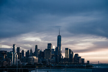 Fototapeta na wymiar Manhattan, New York, USA - Sep, 2th 2022 Manhattan from Little Island Park at sunset.