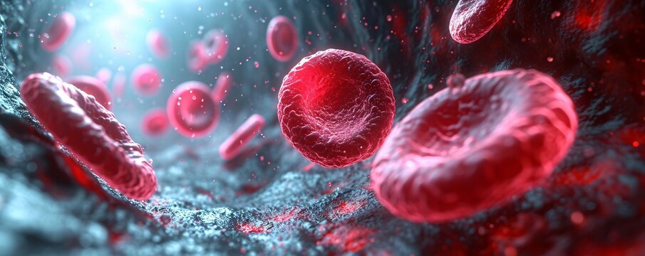Bloody Heartbeat: A Red Blood Cell's Journey Through the Bloodstream Generative AI