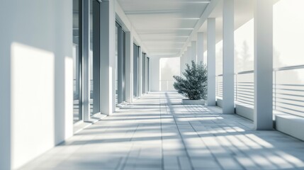 Abstract Blur Background of Modern Terrace Building for Advertising and Product Display
