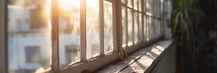 Spring Sunlight Through Blurred Window: Textured Background