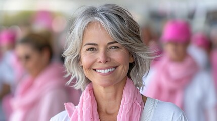 Pink Power: Aging Gracefully with a Pink Scarf Generative AI