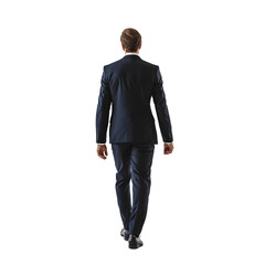 business man walking, back view isolated on transparent  background