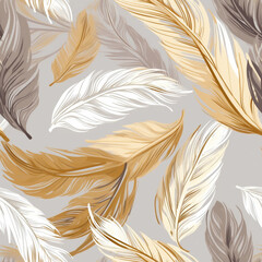 Elegant Feathers Seamless Pattern
