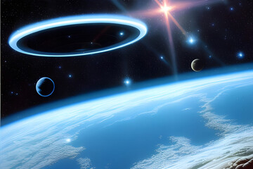 earth and moon Generative AI