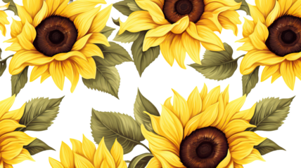 sunflowers flowers seamless pattern design background