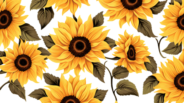 sunflowers flowers seamless pattern design background