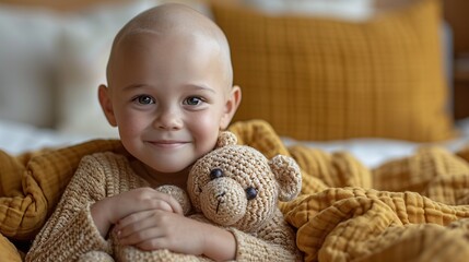 Cuddle Buddies: A Cute and Cozy Moment with a Little Girl and Her Teddy Bear Generative AI