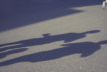 Shadow of running people - 718846085