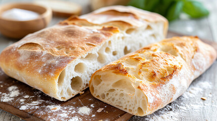 Homemade Italian ciabatta bread - obrazy, fototapety, plakaty