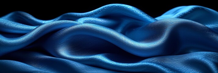 Obraz premium Fashionable Fibers: Blue Velvet Wrapped Around a Curved Surface Generative AI