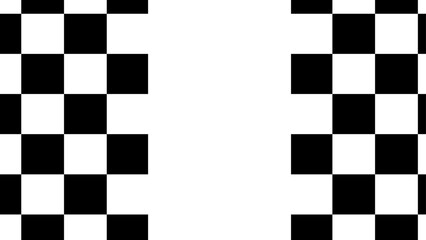 horizontal black and white checked sport or racing flag for pattern background design. vector illustration, banner, seamless, chessboard,