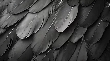 Fotobehang 黒い鳥の羽の背景  © fumoto-lab