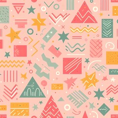 Abstract Geometric Shapes and Stars Pattern