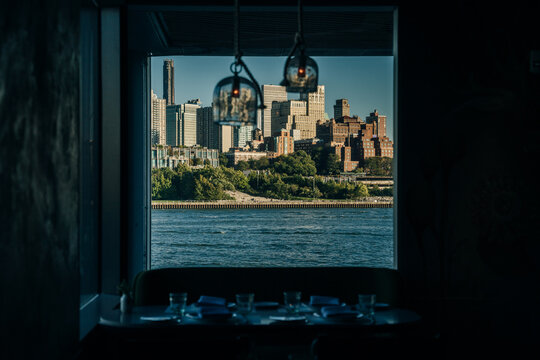 view from the restaurant on Manhattan New York, USA - may 12th 2023