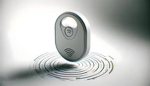 Ultra wideband tracker. Illustration of modern tracking technology.