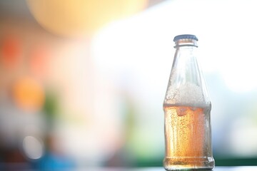 silhouette of a sparkling water bottle with backlighting