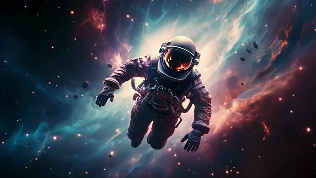 An astronaut in outer space