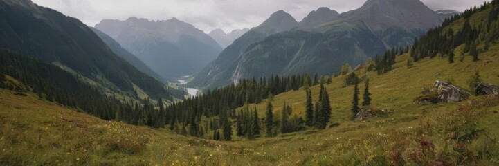 Fototapeta premium Beautiful Nature Norway natural landscape. lovatnet lake Lodal valley.