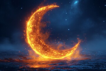 Obraz na płótnie Canvas Glowing Moonlit Night: A Celestial Celebration of the Full Moon Generative AI