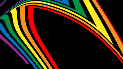 Fototapeta na wymiar Updated gay pride flag icon. New LGBTQ+ rights symbol. Celebrating pride month - long rainbow pride flag on black background. banner, cover, flyer, brochure, website, poster, card. vector illustration
