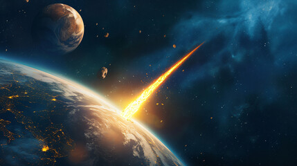Meteorite and Earth.