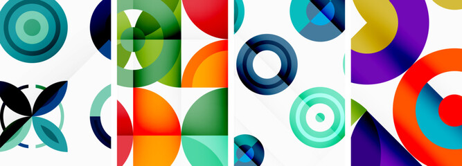 Round geometric elements and circles in background design for wallpaper, business card, cover, poster, banner, brochure, header, website