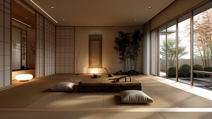 Zen Harmony: Modern Japanese Living Room