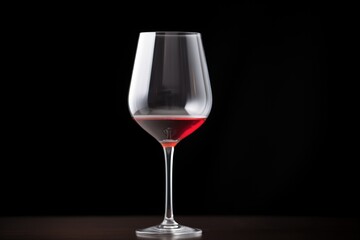 glass of red wine backlit on a black background