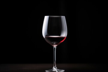 Fototapeta premium glass of red wine backlit on a black background
