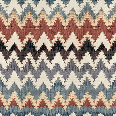 Rug seamless texture with chevron pattern, fabric, grunge background, boho style pattern