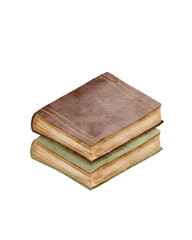 Watercolor stack of book illustration