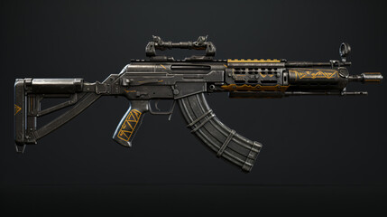 3d render assault rifle weapon war in Ukraine