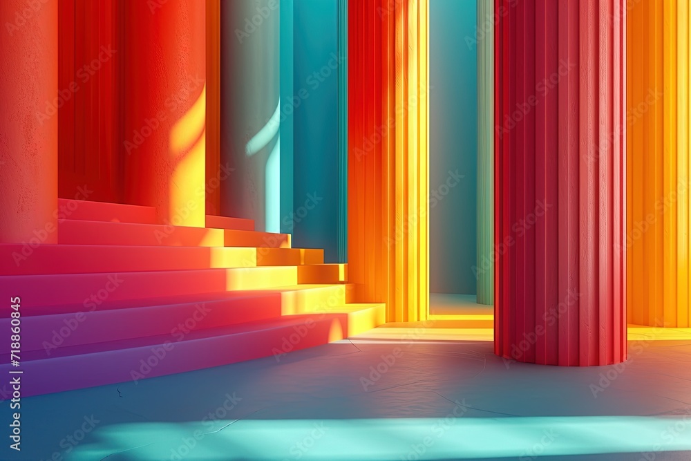 Poster abstract geometric background using irregular shapes and a vibrant color palette, ai generated